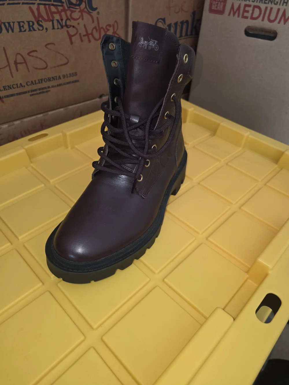 Coach Men’s Brown Leather Combat Boot